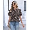 image:imageZeagoo Womens Button Down Blouse Rolled Cuffed Short Sleeve Shirts Casual Work Blouse Summer Hawaiian OutfitsXh532
