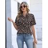image:imageZeagoo Womens Button Down Blouse Rolled Cuffed Short Sleeve Shirts Casual Work Blouse Summer Hawaiian OutfitsXh532