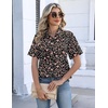 image:imageZeagoo Womens Button Down Blouse Rolled Cuffed Short Sleeve Shirts Casual Work Blouse Summer Hawaiian OutfitsXh532