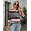 image:imageZeagoo Womens Casual 34 Sleeve TShirts Round Neck Cute Tunic Tops Basic Tees Blouses Business Work Tee TopPink Stripetz245