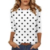 image:imageZeagoo Womens Casual 34 Sleeve TShirts Round Neck Cute Tunic Tops Basic Tees Blouses Business Work Tee TopPolka Dotsjh592