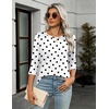 image:imageZeagoo Womens Casual 34 Sleeve TShirts Round Neck Cute Tunic Tops Basic Tees Blouses Business Work Tee TopPolka Dotsjh592