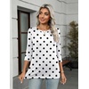 image:imageZeagoo Womens Casual 34 Sleeve TShirts Round Neck Cute Tunic Tops Basic Tees Blouses Business Work Tee TopPolka Dotsjh592