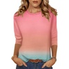 image:imageZeagoo Womens Casual 34 Sleeve TShirts Round Neck Cute Tunic Tops Basic Tees Blouses Business Work Tee TopRainbowjb218