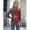 image:imageZeagoo Womens Casual 34 Sleeve TShirts Round Neck Cute Tunic Tops Basic Tees Blouses Business Work Tee TopRed Bohemiamz870