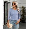 image:imageZeagoo Womens Casual 34 Sleeve TShirts Round Neck Cute Tunic Tops Basic Tees Blouses Business Work Tee TopStripes Bluetz273