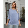 image:imageZeagoo Womens Casual 34 Sleeve TShirts Round Neck Cute Tunic Tops Basic Tees Blouses Business Work Tee TopStripes Bluetz273