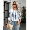 image:imageZeagoo Womens Casual 34 Sleeve TShirts Round Neck Cute Tunic Tops Basic Tees Blouses Business Work Tee TopWhite Bluezr229