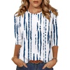 image:imageZeagoo Womens Casual 34 Sleeve TShirts Round Neck Cute Tunic Tops Basic Tees Blouses Business Work Tee TopWhite Bluezr229