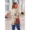 image:imageZeagoo Womens Puff Short Sleeve Boho Shirts Casual V Neck Floral Solid Summer Blouse Pleated Tunic TopApa275