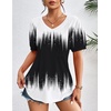 image:imageZeagoo Womens Puff Short Sleeve Boho Shirts Casual V Neck Floral Solid Summer Blouse Pleated Tunic TopBlack White Jb204