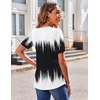 image:imageZeagoo Womens Puff Short Sleeve Boho Shirts Casual V Neck Floral Solid Summer Blouse Pleated Tunic TopBlack White Jb204