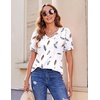 image:imageZeagoo Womens Puff Short Sleeve Boho Shirts Casual V Neck Floral Solid Summer Blouse Pleated Tunic TopDw170