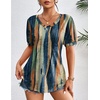 image:imageZeagoo Womens Puff Short Sleeve Boho Shirts Casual V Neck Floral Solid Summer Blouse Pleated Tunic TopMulticolor 289