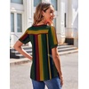 image:imageZeagoo Womens Puff Short Sleeve Boho Shirts Casual V Neck Floral Solid Summer Blouse Pleated Tunic TopStripe Tz275