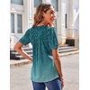 image:imageZeagoo Womens Puff Short Sleeve Boho Shirts Casual V Neck Floral Solid Summer Blouse Pleated Tunic TopXh363