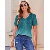 image:imageZeagoo Womens Puff Short Sleeve Boho Shirts Casual V Neck Floral Solid Summer Blouse Pleated Tunic TopXh363