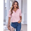image:imageZeagoo Womens Summer Tops Casual Short Sleeve V Neck Shirts Business Dressy Work BlousesTz300
