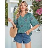 image:imageZeagoo Womens Tops 34 Sleeve V Neck Bohemian Blouses Casual Loose Fit Tunic Boho Shirts Floral Printed ClothesBlue Floral Mz858