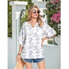 image:imageZeagoo Womens Tops 34 Sleeve V Neck Bohemian Blouses Casual Loose Fit Tunic Boho Shirts Floral Printed ClothesBlue Leaf Sp106