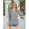 image:imageZeagoo Womens Tops 34 Sleeve V Neck Bohemian Blouses Casual Loose Fit Tunic Boho Shirts Floral Printed ClothesBoho Multicolo Mz899