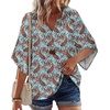 image:imageZeagoo Womens Tops 34 Sleeve V Neck Bohemian Blouses Casual Loose Fit Tunic Boho Shirts Floral Printed ClothesBoho Multicolo Mz899