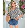 image:imageZeagoo Womens Tops 34 Sleeve V Neck Bohemian Blouses Casual Loose Fit Tunic Boho Shirts Floral Printed ClothesBoho Multicolo Mz899