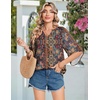 image:imageZeagoo Womens Tops 34 Sleeve V Neck Bohemian Blouses Casual Loose Fit Tunic Boho Shirts Floral Printed ClothesBoho Multicolor Mz721