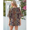 image:imageZeagoo Womens Tops 34 Sleeve V Neck Bohemian Blouses Casual Loose Fit Tunic Boho Shirts Floral Printed ClothesBoho Multicolor Mz721