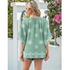 image:imageZeagoo Womens Tops 34 Sleeve V Neck Bohemian Blouses Casual Loose Fit Tunic Boho Shirts Floral Printed ClothesLight Green Mz915