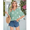 image:imageZeagoo Womens Tops 34 Sleeve V Neck Bohemian Blouses Casual Loose Fit Tunic Boho Shirts Floral Printed ClothesLight Green Mz915
