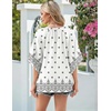image:imageZeagoo Womens Tops 34 Sleeve V Neck Bohemian Blouses Casual Loose Fit Tunic Boho Shirts Floral Printed ClothesMulti Apricot Mz920