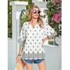 image:imageZeagoo Womens Tops 34 Sleeve V Neck Bohemian Blouses Casual Loose Fit Tunic Boho Shirts Floral Printed ClothesMulti Apricot Mz920
