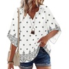 image:imageZeagoo Womens Tops 34 Sleeve V Neck Bohemian Blouses Casual Loose Fit Tunic Boho Shirts Floral Printed ClothesMulti Apricot Mz920