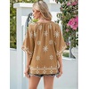 image:imageZeagoo Womens Tops 34 Sleeve V Neck Bohemian Blouses Casual Loose Fit Tunic Boho Shirts Floral Printed ClothesMulti Coffee Mz917