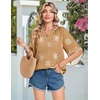 image:imageZeagoo Womens Tops 34 Sleeve V Neck Bohemian Blouses Casual Loose Fit Tunic Boho Shirts Floral Printed ClothesMulti Coffee Mz917