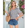 image:imageZeagoo Womens Tops 34 Sleeve V Neck Bohemian Blouses Casual Loose Fit Tunic Boho Shirts Floral Printed ClothesMulti Floral Mz914
