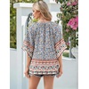 image:imageZeagoo Womens Tops 34 Sleeve V Neck Bohemian Blouses Casual Loose Fit Tunic Boho Shirts Floral Printed ClothesMulti Floral Mz914