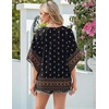 image:imageZeagoo Womens Tops 34 Sleeve V Neck Bohemian Blouses Casual Loose Fit Tunic Boho Shirts Floral Printed ClothesMulticolor Black Mz930