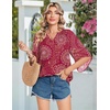 image:imageZeagoo Womens Tops 34 Sleeve V Neck Bohemian Blouses Casual Loose Fit Tunic Boho Shirts Floral Printed ClothesPink Boho Cx320