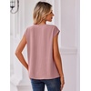 image:imageZeagoo Womens Tops Cap Short Sleeve Textured Blouse V Neck Summer Spring Shirts Business Casual OutfitsLight Pink