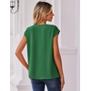 image:imageZeagoo Womens Tops Cap Short Sleeve Textured Blouse V Neck Summer Spring Shirts Business Casual OutfitsOasis