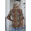 image:imageZeagoo Womens Tops Casual V Neck Shirts Floral Solid Blouse Ruffle Tunics 34 Sleeve Tshirt SXXLMz721