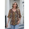 image:imageZeagoo Womens Tops Casual V Neck Shirts Floral Solid Blouse Ruffle Tunics 34 Sleeve Tshirt SXXLMz721