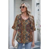 image:imageZeagoo Womens Tops Casual V Neck Shirts Floral Solid Blouse Ruffle Tunics 34 Sleeve Tshirt SXXLMz721
