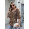 image:imageZeagoo Womens Tops Casual V Neck Shirts Floral Solid Blouse Ruffle Tunics 34 Sleeve Tshirt SXXLMz721