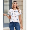 image:imageZeagoo Womens Tops Short Sleeve Cute Summer Blouses Crew Neck Dressy Casual T Shirts Work Clothes S2XLBf290white Flower