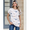 image:imageZeagoo Womens Tops Short Sleeve Cute Summer Blouses Crew Neck Dressy Casual T Shirts Work Clothes S2XLBf290white Flower