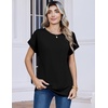 image:imageZeagoo Womens Tops Short Sleeve Cute Summer Blouses Crew Neck Dressy Casual T Shirts Work Clothes S2XLBlack