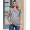image:imageZeagoo Womens Tops Short Sleeve Cute Summer Blouses Crew Neck Dressy Casual T Shirts Work Clothes S2XLHf36grey